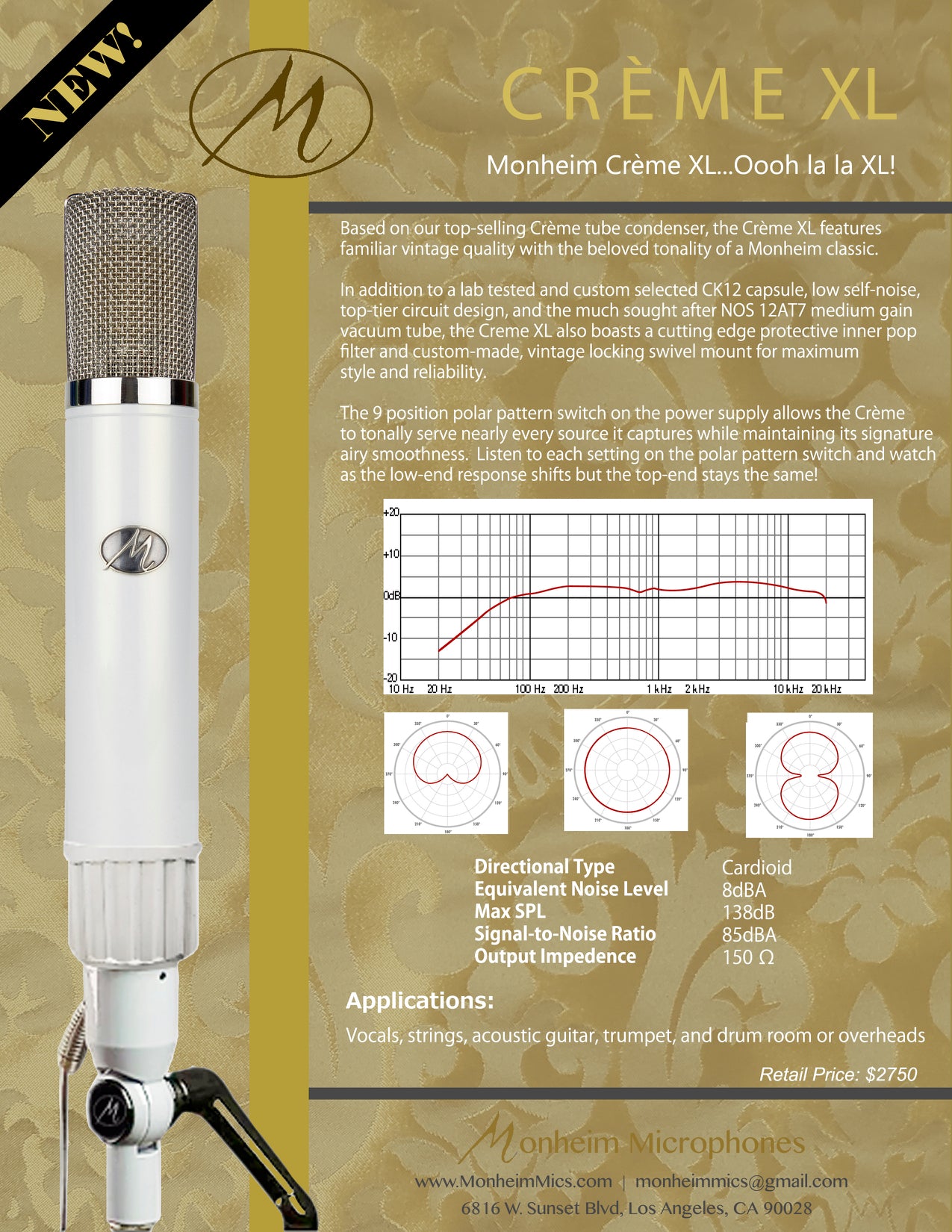 Monheim Crème XL Tube Condenser Microphone