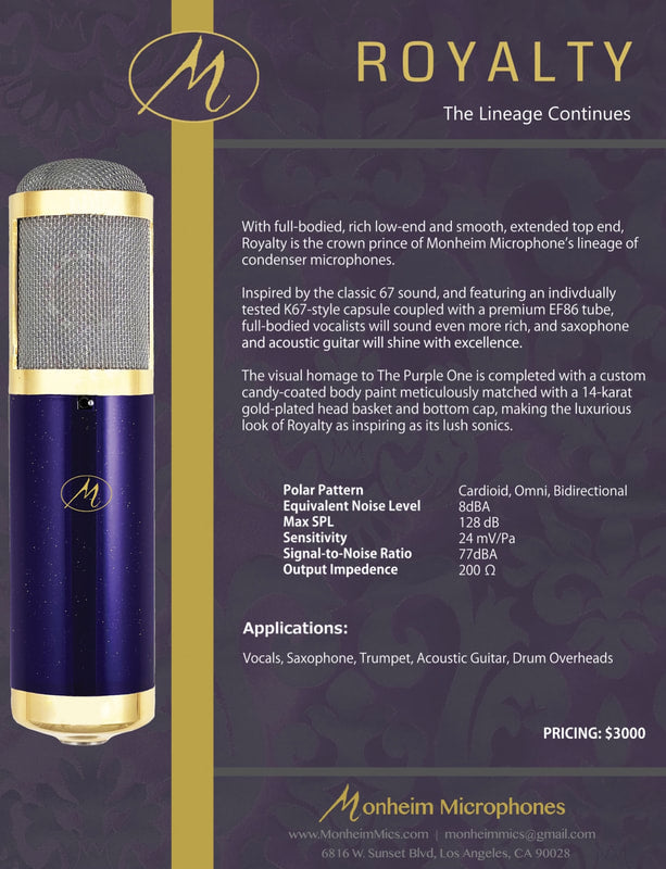 Monheim Microphones Royalty tube condenser microphone data sheet